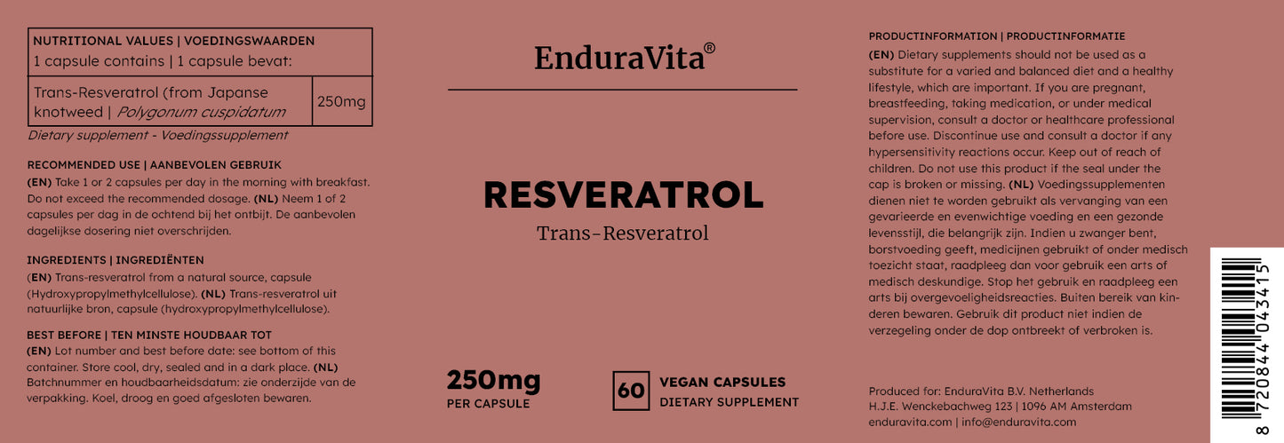 Gélules de resvératrol 250 mg